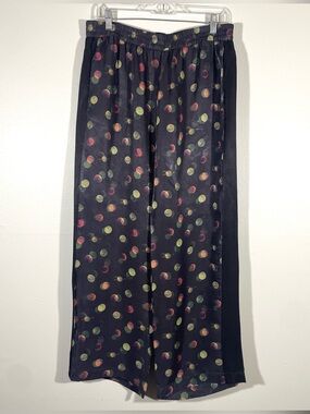 Scotch & Soda Amsterdam Planet Print Wide Leg Pants  Black Celestial Viscose